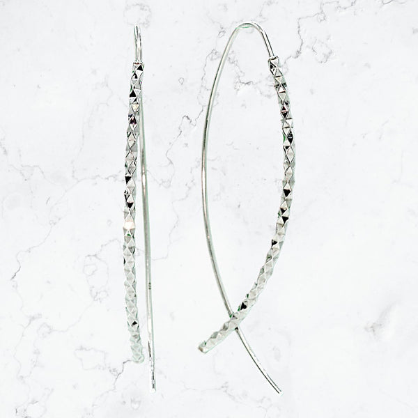 Diamond Cut Threader Earrings