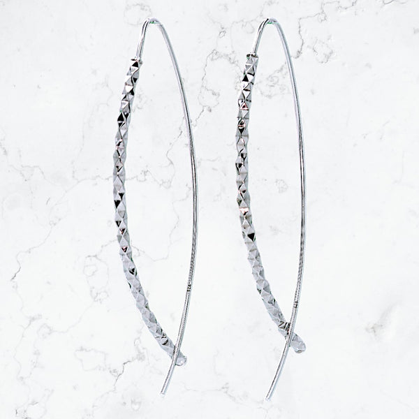 Diamond Cut Threader Earrings