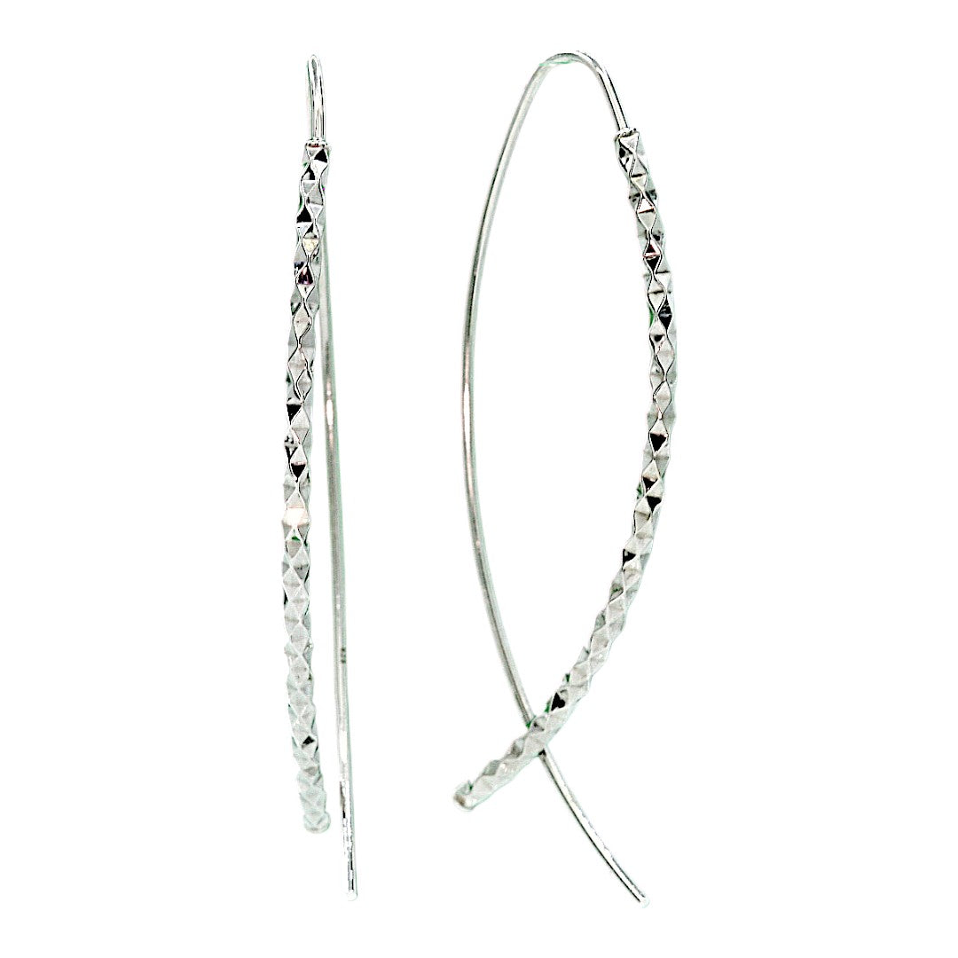 Diamond Cut Threader Earrings