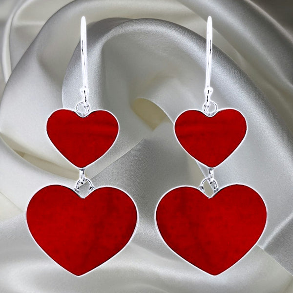 Love Hearts Coral Earrings