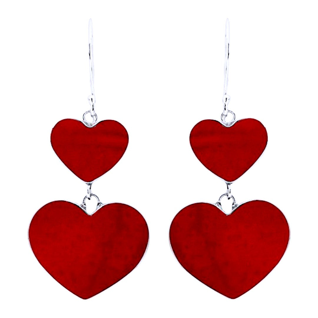 Love Hearts Coral Earrings