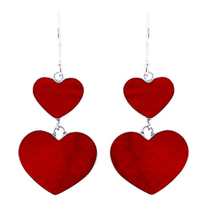 Love Hearts Coral Earrings