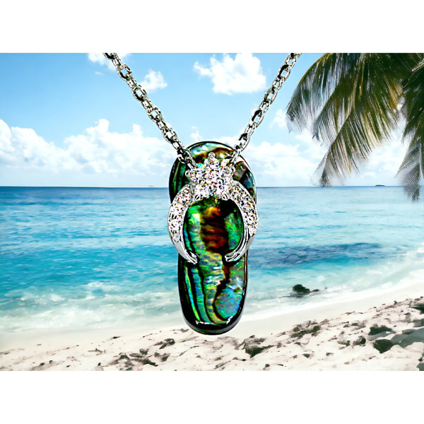 Abalone Flip Flop Necklace