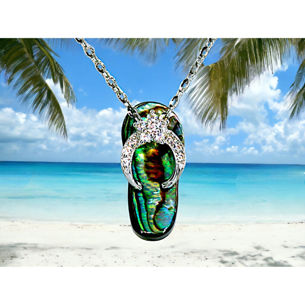 Abalone Flip Flop Necklace