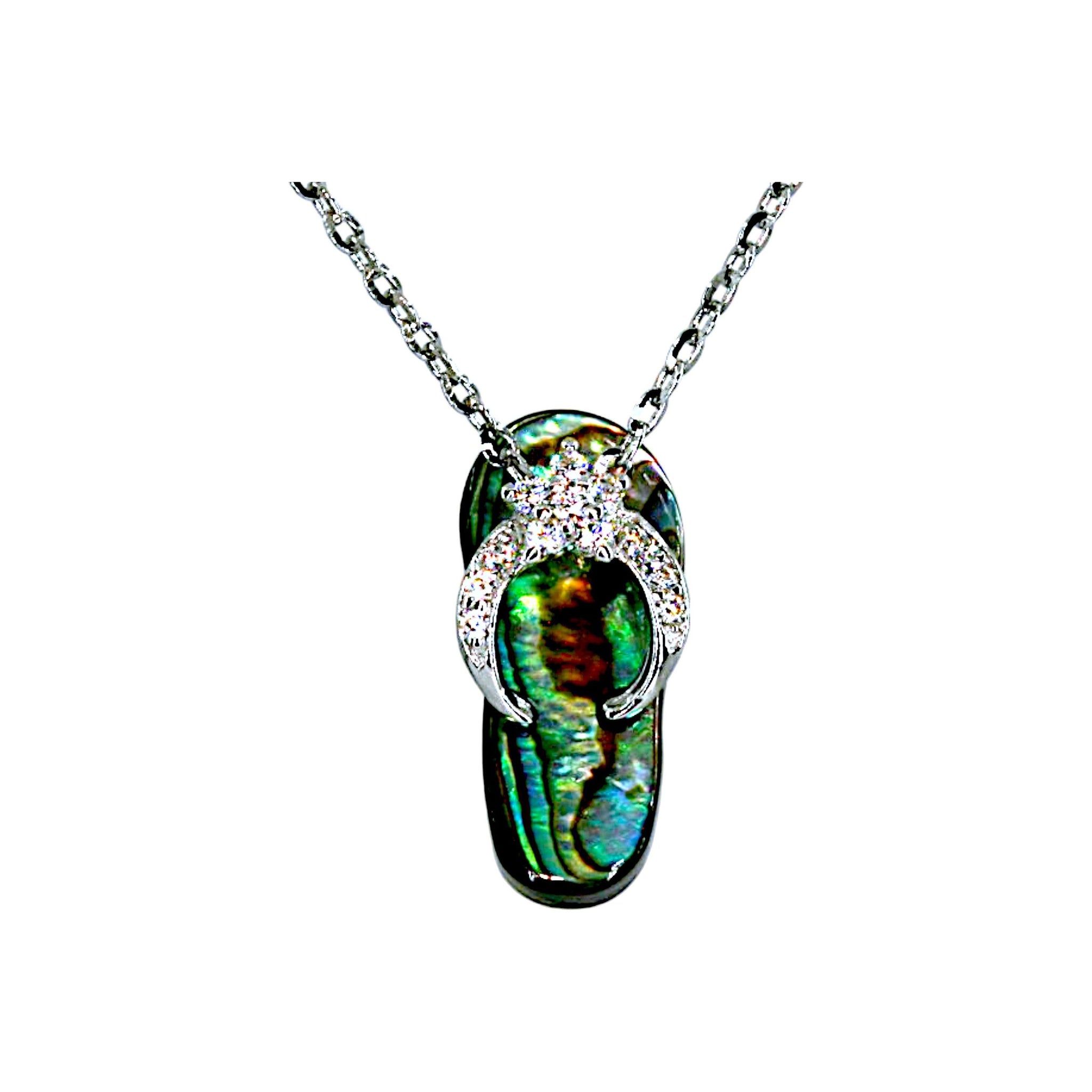 Abalone Flip Flop Necklace