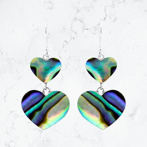 Love Hearts Abalone Earrings