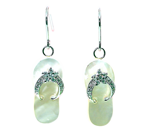 Mother of Pearl Flip Flop Ocean Earrings