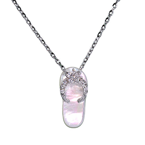 Mother of Pearl Flip Flop Necklace