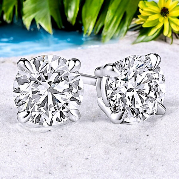 Diamond Like 6mm 1ct. Each, Classic Solitaire Stud Earrings