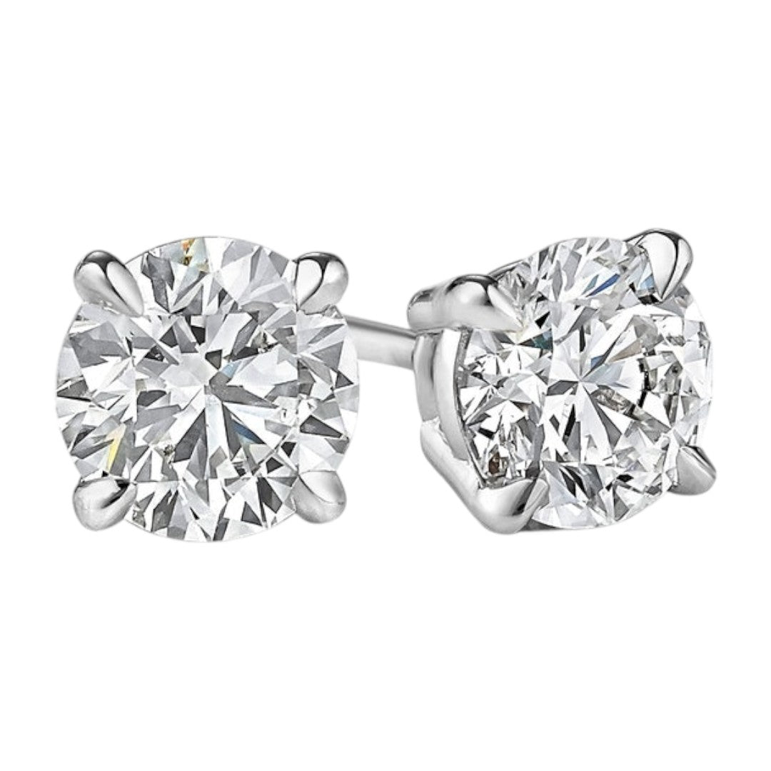 Diamond Like 6mm 1ct. Each, Classic Solitaire Stud Earrings